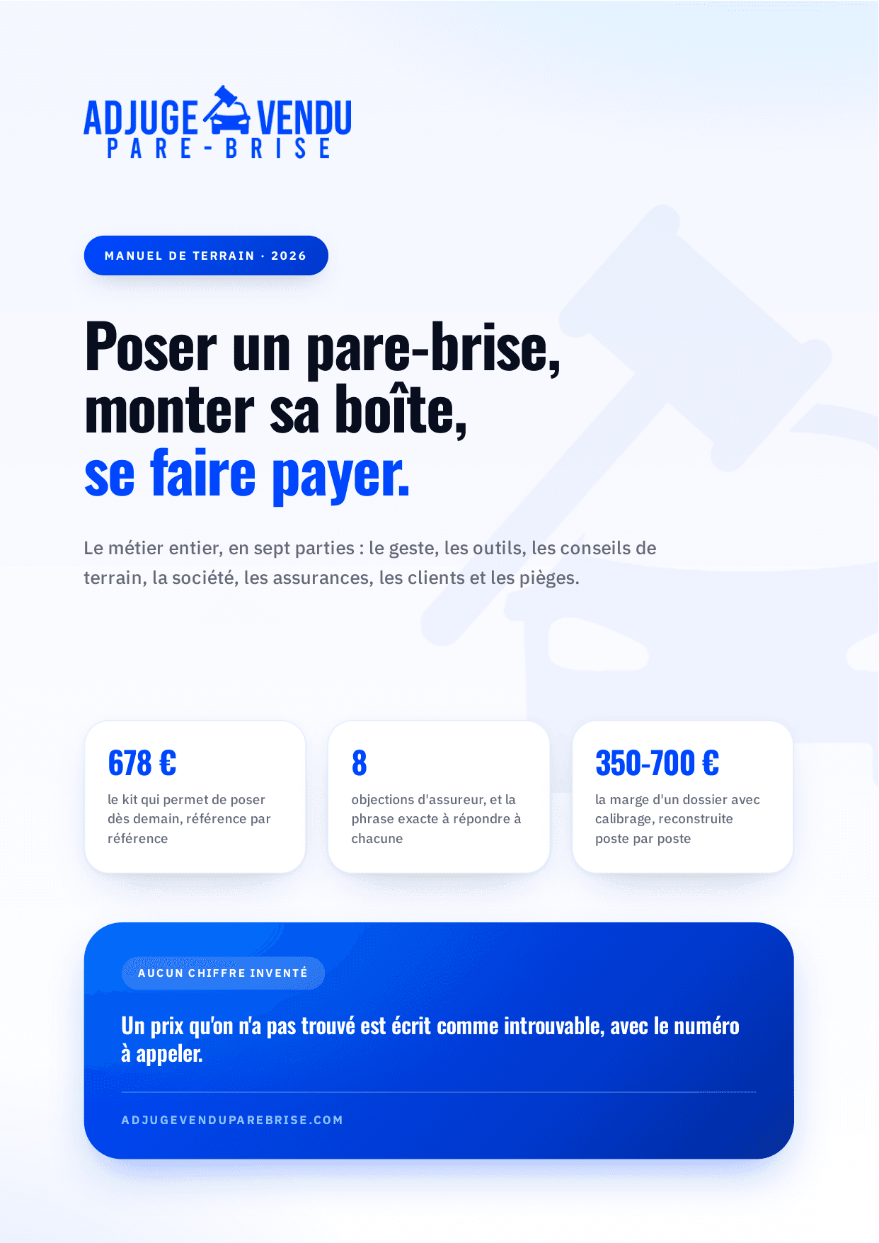 Couverture du manuel « Adjugé, vendu, pare-brise »
